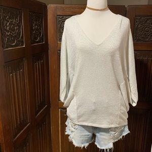 Zara holiday silver loose armed dress shirt